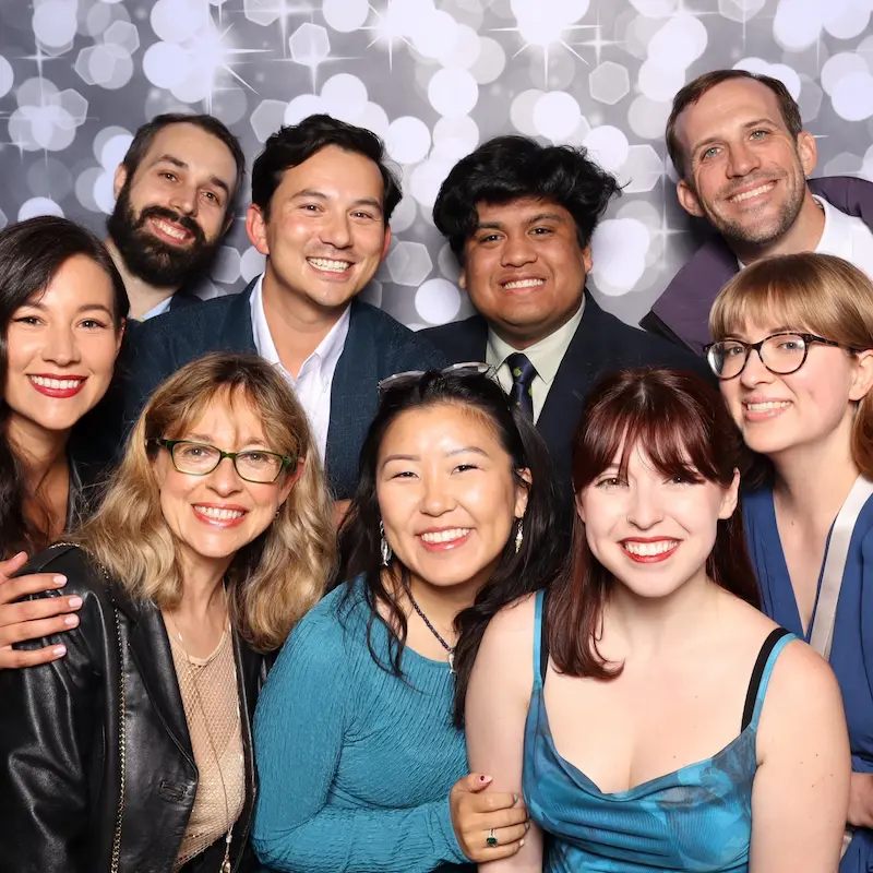 Birthday party celebration with photo booth